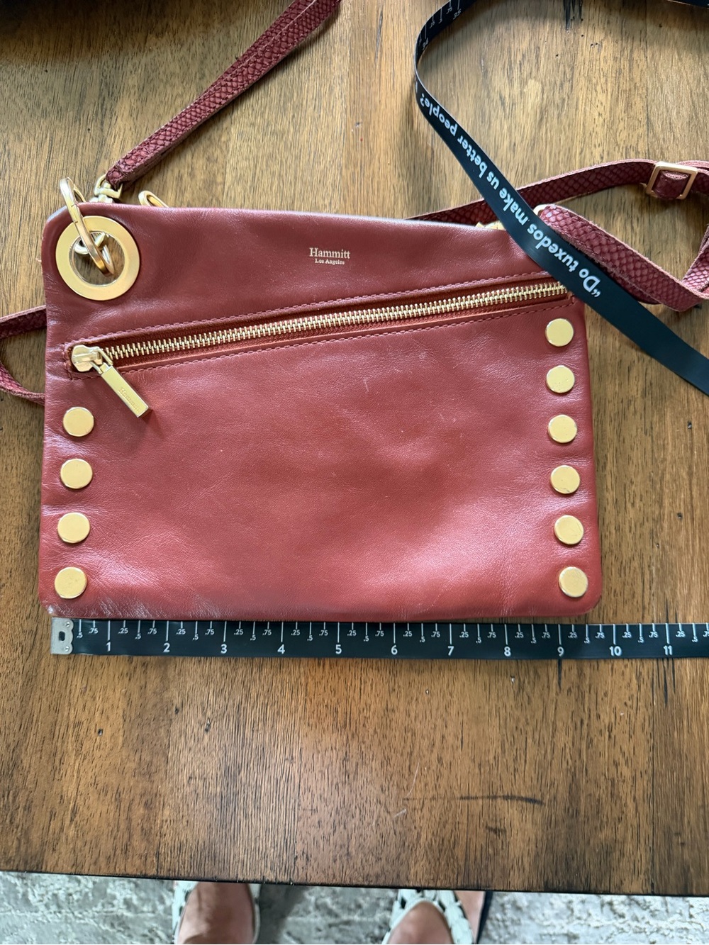 Hammitt Burnt Orange Leather Crossbody with Gold Hardware - Picture 5 of 6